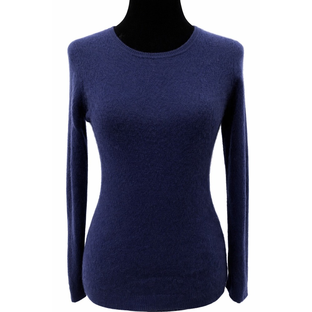 Charter Club Luxury Womens Pullover Crew Neck Sweater Size XS Navy Blue Cashmere